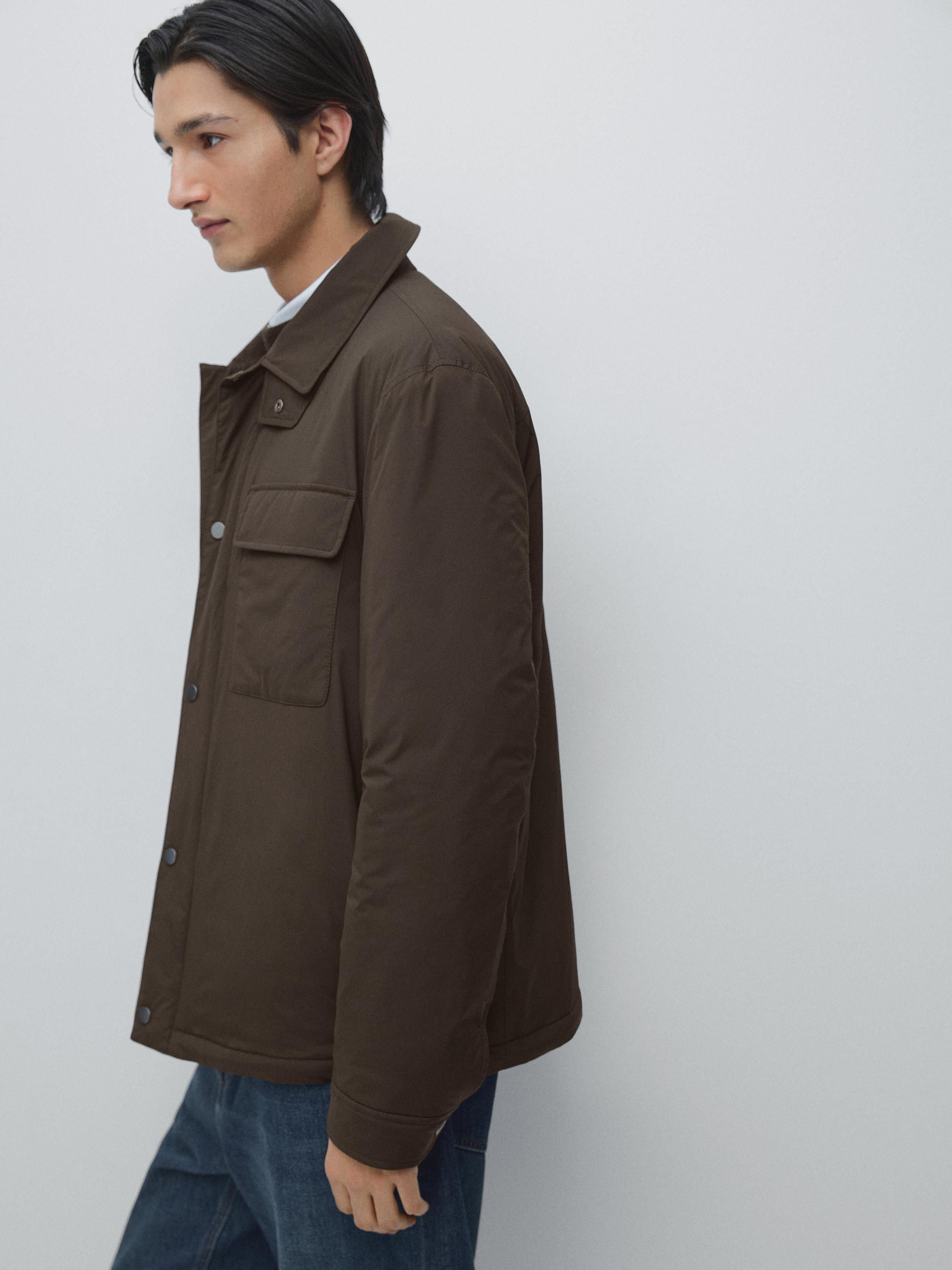 Overshirt with pockets and collar piece